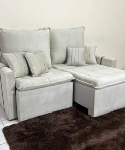Sofá Cama Chicago Plus 1.80m - Bege Veludo