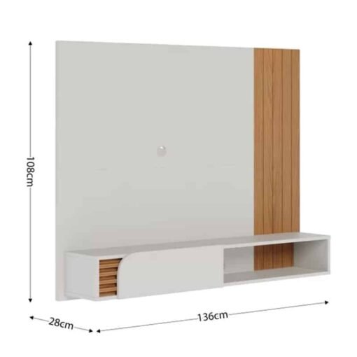 Home Suspenso Jurerê 60 Polegadas Larg. 1.36m Off/Freijó Colibri - Imagem 3