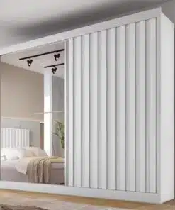 Guarda-Roupa 2 Portas Atlanta 2,06 m Branco Acetinado - MÓVEIS EUROPA