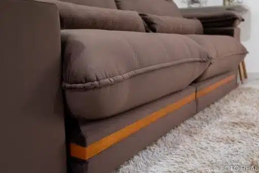Sofá Retrátil Reclinável Ibis 2.30m Veludo Marrom 815 - D33 e Molas Ensacadas - Imagem 6
