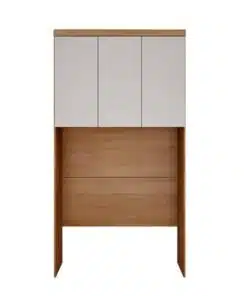 Modulado Aéreo Rizon Cumaru/Fendi Fosco 3 Portas 2 Prateleiras 100% MDF Larg. 1.45m - Novo Horizonte