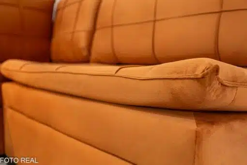 Sofá Canto 5 lugares com Puff Viena Veludo Terracota A62 - Imagem 6