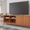 Rack Bancada Holanda Cinamomo Ripado 100% MDF TV até 70 Polegadas Larg. 1.85m - Permóbili