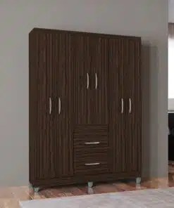 Guarda-Roupa 6 Portas Milão 1,35 m Chocolate - POQUEMA