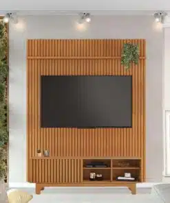 Rack Sereno Cinamomo Ripado Larg. 1.68m + Painel Riso Cinamomo Ripado TV até 65 Polegadas Larg. 1.82m - JCM