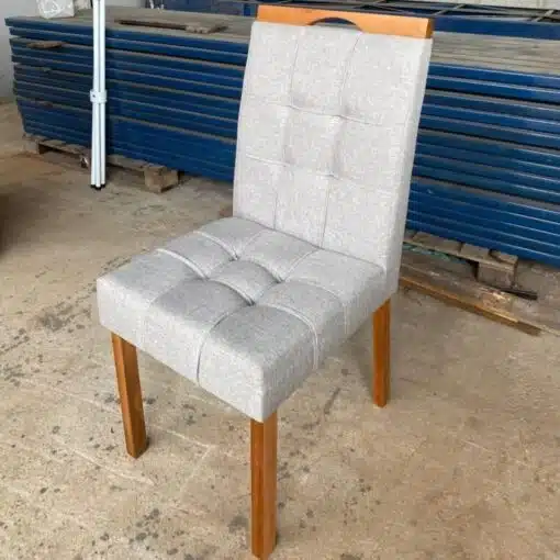 Mesa Salinas 90 Cinamomo/Off White com 4 Cadeiras Sophia Linho Cinza Prata 206 – AVALON DECOR + WM DECOR - Imagem 2