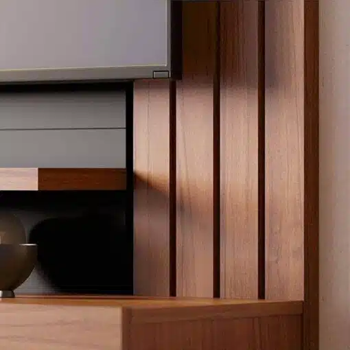 Home Suspenso Juriti Larg. 1.50m para TV até 65 Polegadas Noce Milano/Preto Colibri - Imagem 6