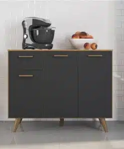 Balcão Cozinha Olinda Larg. 1.05m Freijó/Grafite Poliman