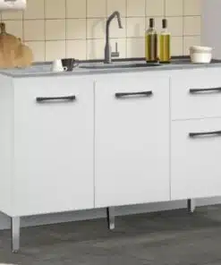 Balcão de cozinha França para pia 1,18 - Branco