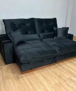 Sofá Retrátil e Reclinável Toronto 2.50m - Preto Veludo