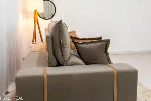 Sofá Retrátil Reclinável Gran Bello 2.50m Veludo Capuccino - Molas Ensacadas Pocket - Imagem 8