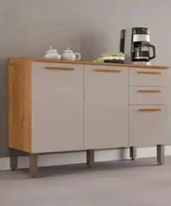 Balcão de Cozinha New Valência 1,20m -  Cinamomo/Off White