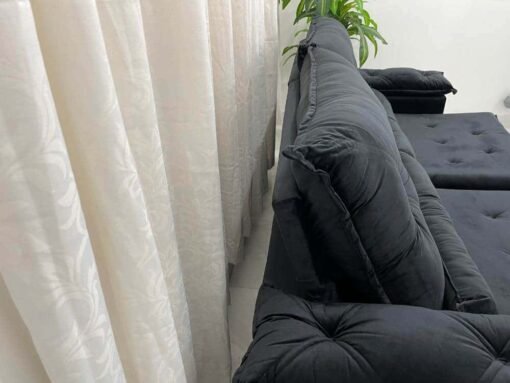 Sofá Retrátil Reclinável Las Vegas 2.30m -  Preto Veludão - Imagem 8