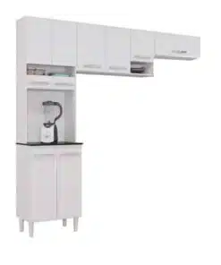 Cozinha Compacta Isadora Branco 8 Portas Larg. 2.02m - Poquema