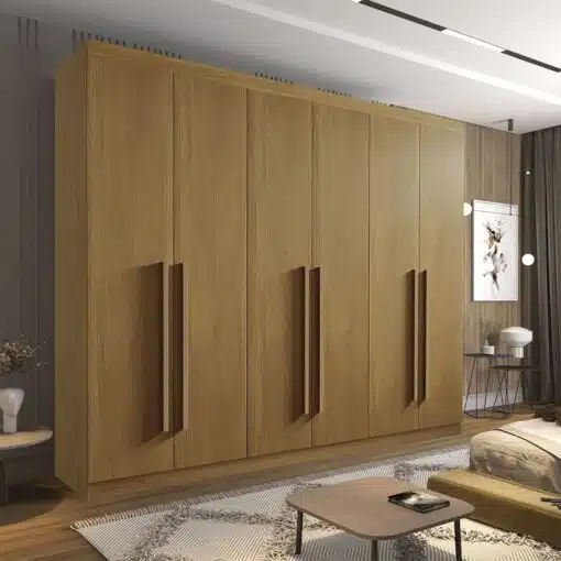 Roupeiro Casal Da Vinci Plus Cinamomo 6 Portas 6 Gavetas 100% MDF Larg. 2.75m - D Doro - Imagem 3