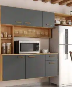 Kit Cozinha Suspensa Manu Larg. 1.80m Freijó/Grafite Poliman