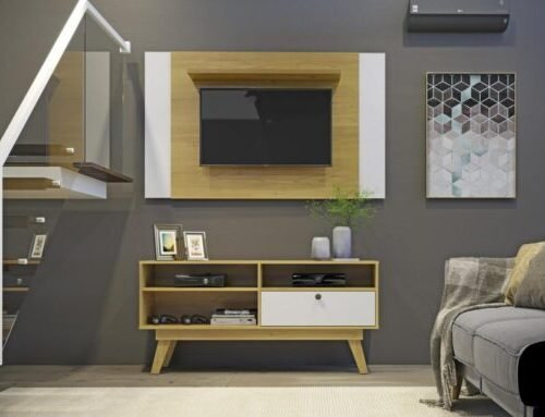 Rack Houston Com Painel América 50" - Cinamomo/Off White