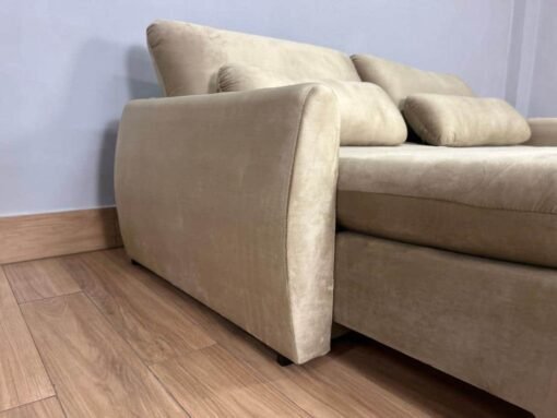 Sofá Cama Retrátil Reclinável Amaranto 2.10m Mod.90 - Capuccino Veludo - Imagem 7