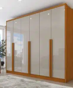 Guarda-Roupa 6 Portas Realeza/Esplendor 2,74 m Cinamono/Off White - TCIL