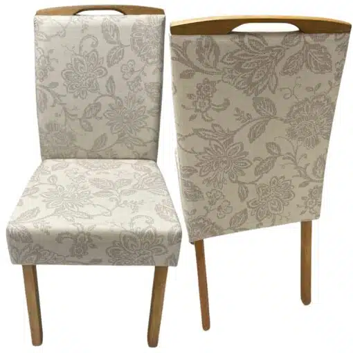 Kit 2 Cadeiras Priscila Imbuia Mel Veludo Bege 224 – CARVALHO DECOR - Imagem 2