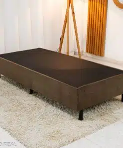 Box Solteiro Sued Marrom 88x188x37 - Nosso Sonho