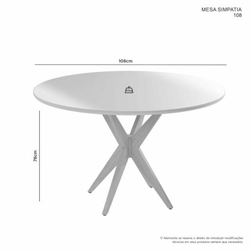 Mesa de Jantar Circular Simpatia 1.08x1.08 - Cinamomo - Imagem 2