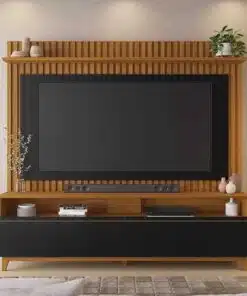 Home NT 1340 Freijó/Preto Ripado TV até 65 Polegadas Larg. 1.83m - Notável