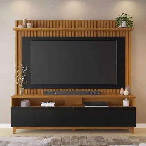 Home NT 1340 Freijó/Preto Ripado TV até 65 Polegadas Larg. 1.83m - Notável