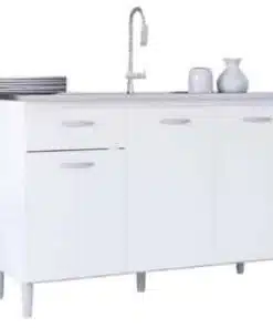 Balcão de cozinha Poquema para pia 1,20 - Branco