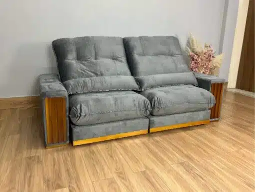 Sofá Retrátil e Reclinável Búzios 2.50m - Cinza Veludo - Imagem 3