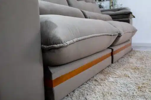 Sofá Retrátil Reclinável Ibis 2.50m Veludo Cinza 813 - D33 e Molas Ensacadas - Imagem 8