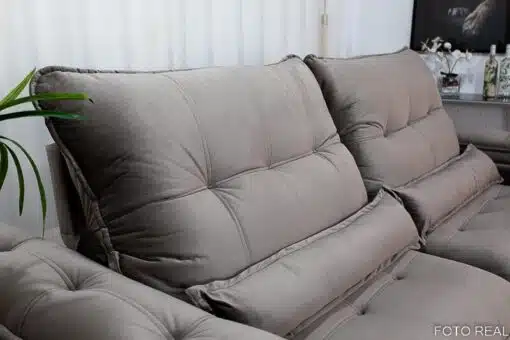 Sofá Retrátil Reclinável Ibis 2.30m Veludo Cinza 813 - D33 e Molas Ensacadas - Imagem 7