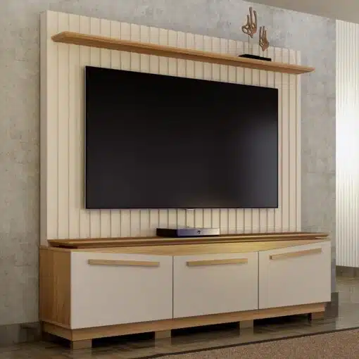 Home Montreal Off/Cinamomo Painel Ripado TV até 75 Polegadas Larg. 1.74m - Valdemoveis