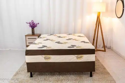 Cama Box Casal Ortopédica Marrom 138x188x60 - Nosso Sonho - Imagem 2