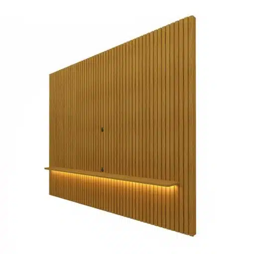 Rack Requinte Naturale/off Larg. 2.12m + Painel Nobre Naturale Ripado C/ Led 100% MDF TV até 85 Polegadas Larg. 2.30m - Gelius - Imagem 8