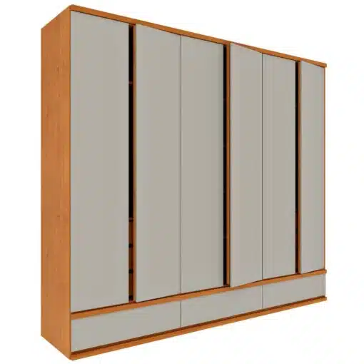 Guarda-Roupa 6 Portas Esparta/Lacônia 2,70 m Cinamono/Off White - TCIL - Imagem 4