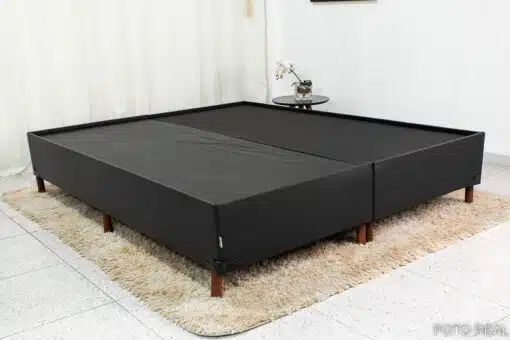 Base Box Queen Bipartida Zeus 162x200x38 Korino Preto SE - Imagem 2