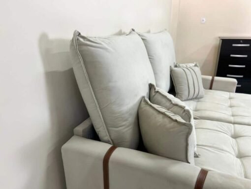 Sofá Cama Chicago Plus 1.80m - Bege Veludo - Imagem 6