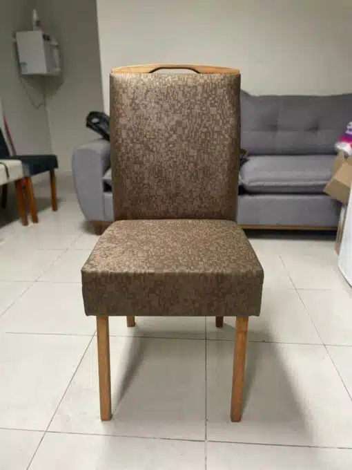 Mesa Salinas 120 Cinamomo/Off White com 4 Cadeiras Priscila Veludo Marrom 1015 – AVALON DECOR + CARVALHO DECOR - Imagem 2