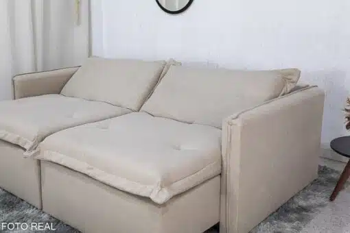 Sofá Retrátil Reclinável Lima 2.00m Linho Bege A57 - Sem Caixa - Imagem 9