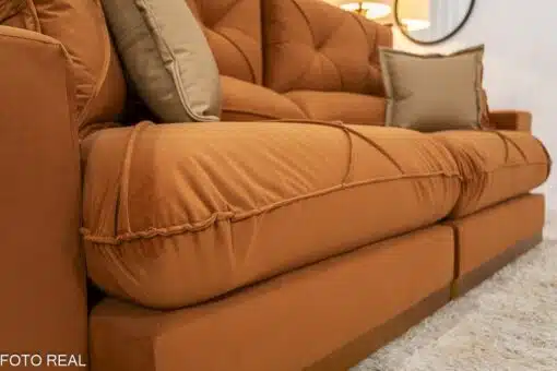 Sofá Retrátil Reclinável Gran Bello 2.50m Veludo Terracota 24 - Molas Ensacadas Pocket - Imagem 7