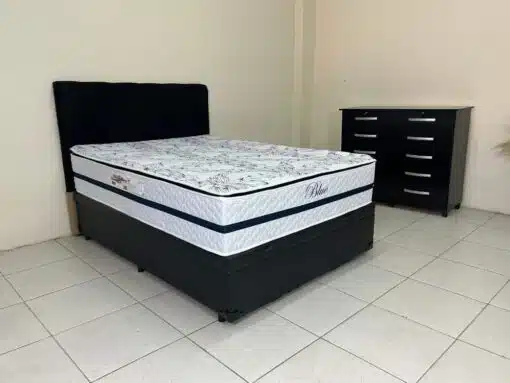 Combo Colchão Blue Molas Ensacadas Casal – 138x188x32 + Base Box Baú Classic casal – Preto Corino