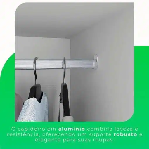 Roupeiro Casal Recife Branco 6 Portas C/Pés Larg. 1.80m - Sallêto - Imagem 8