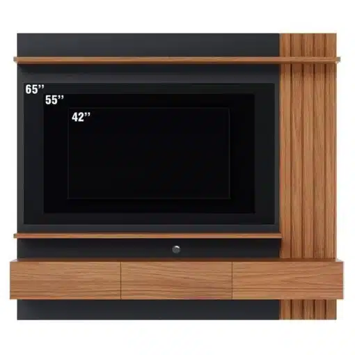 Home Suspenso Juriti Larg. 1.80m para TV até 70 Polegadas Noce Milano/Preto Colibri - Imagem 7