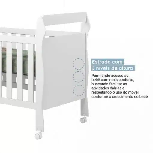 Berço e Mini Cama Americano Soninho 3 em 1 - Branco - Imagem 7