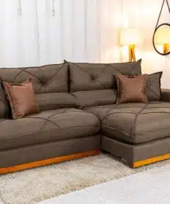 Sofá Retrátil Reclinável Gran Bello 2.90m Linho Marrom - Molas Ensacadas
