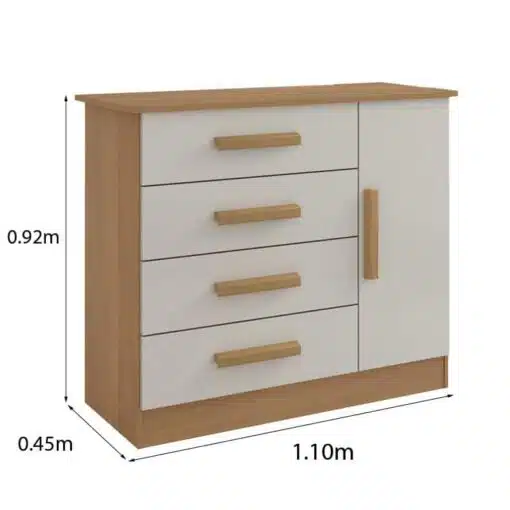 Cômoda Firenze Cinamomo/Off 4 Gavetas e Sapateira Larg. 1.10m - D Doro - Imagem 2