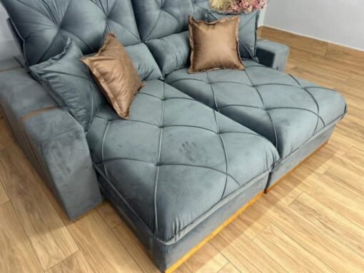 Sofá Retrátil e Reclinável Gran Bello 2.30m - Cinza Veludo - Imagem 4