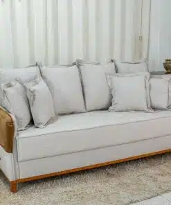 Sofá 3 lugares Vican Linho Bege 5044 Detalhe 05 Larg. 2.00m - Molas Bonnel