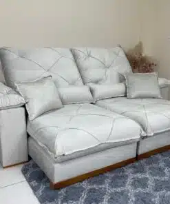Sofá Retrátil e Reclinável Eros 2.50m - Bege Veludo